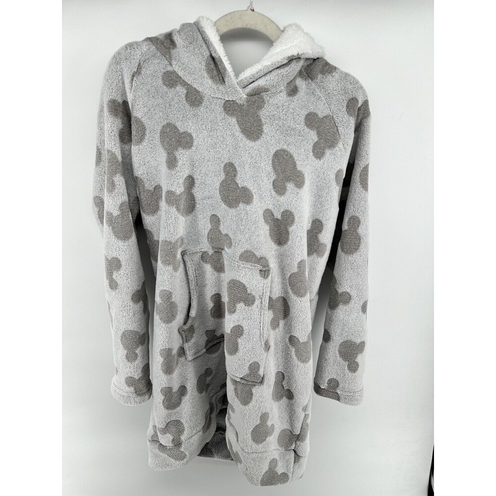 Disney Women's Mickey Lounger With Sherpa Hood Sleepwear, Gray, Size L - Picture 2 of 2